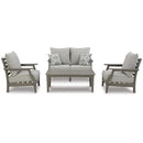Signature Design by Ashley Visola P802P1 4 pc Outdoor Seating Set IMAGE 2