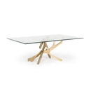 Furniture Line Italia Legend Dining Table with Glass Top and Pedestal Base Italia Legend Dining Table - Glass/Gold IMAGE 3