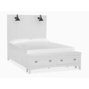 Magnussen Heron Cove B4400-59B Complete Queen Lamp Panel Storage Bed IMAGE 1