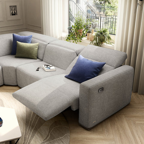 Natuzzi Editions Baltimora C260 Italian Leather Dual-Power Reclining Sofa