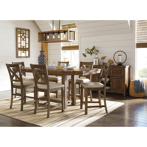  Signature Design by Ashley Moriville D631D10 7 pc Counter Height Dining Set IMAGE 1