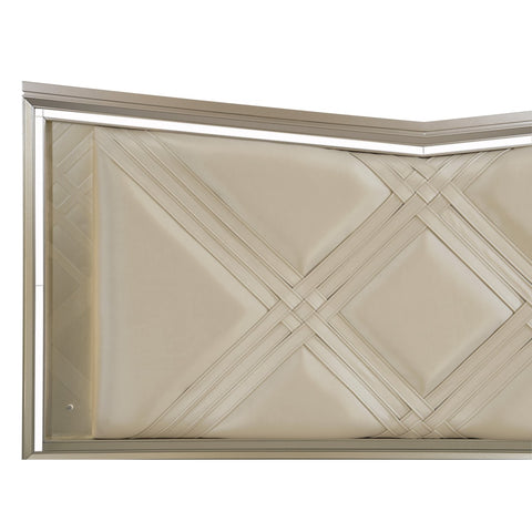 Bijou Queen Platform Bed with LED Lighting and Storag