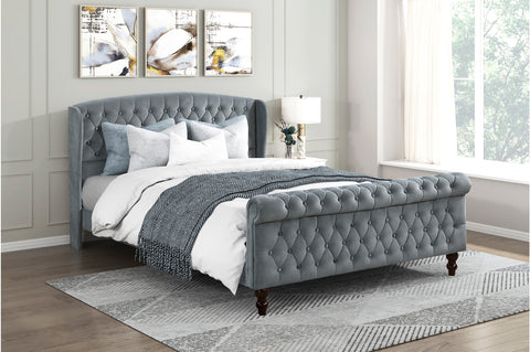 Heirloom Queen Platform Bed – Dark Grey