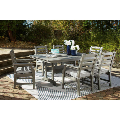  Signature Design by Ashley Visola P802P3 7 pc Outdoor Dining Set IMAGE 1