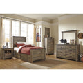  Signature Design by Ashley Trinell B446B15 Twin Panel Bed with 2 Storage Drawers IMAGE 2