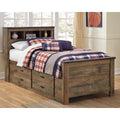  Signature Design by Ashley Trinell B446B17 Twin Bookcase Bed with 2 Storage Drawers IMAGE 2