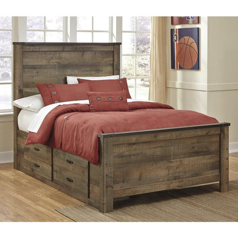 Signature Design by Ashley Trinell B446B10 Full Panel Bed with 2 Storage Drawers IMAGE 1
