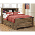  Signature Design by Ashley Trinell B446B16 Full Bookcase Bed with 2 Storage Drawers IMAGE 2