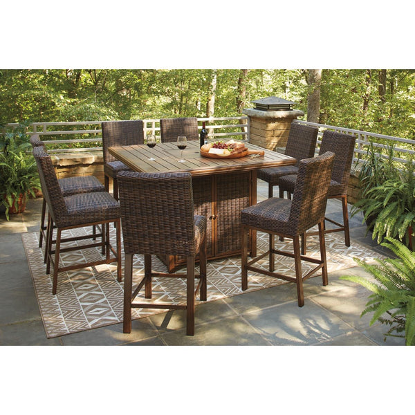  Signature Design by Ashley Paradise Trail P750P6 9-piece Outdoor Dining Set IMAGE 1