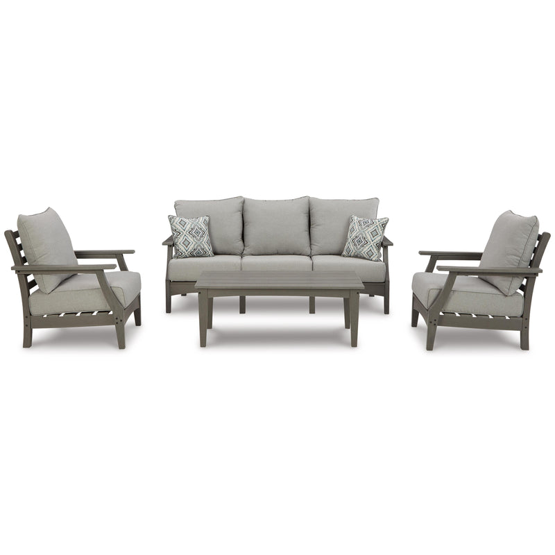  Signature Design by Ashley Visola P802P2 4 pc Outdoor Seating Set IMAGE 2