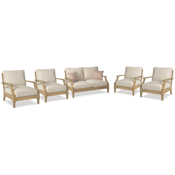  Signature Design by Ashley Clare View P801P9 5 pc Outdoor Seating Set IMAGE 1