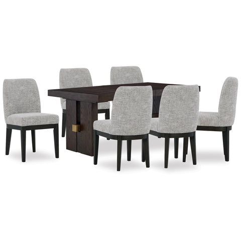  Signature Design by Ashley Burkhaus D984D8 7 pc Dining Set IMAGE 1