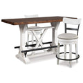  Signature Design by Ashley Valebeck D546D13 3 pc Counter Height Dining Set IMAGE 1