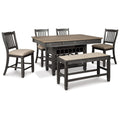  Signature Design by Ashley Tyler Creek D736D8 6 pc Counter Height Dining Set IMAGE 2