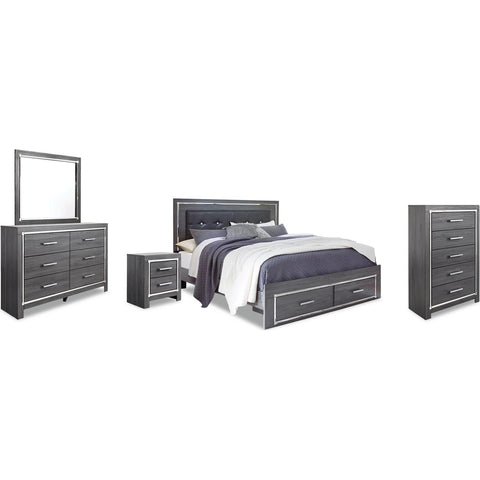  Signature Design by Ashley Lodanna B214B25 7 pc King Panel Storage Bedroom Set IMAGE 1