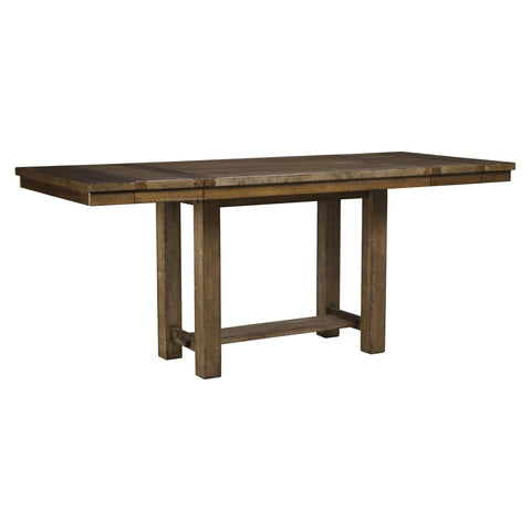  Signature Design by Ashley Moriville Counter Height Dining Table with Pedestal Base D631-32 IMAGE 1