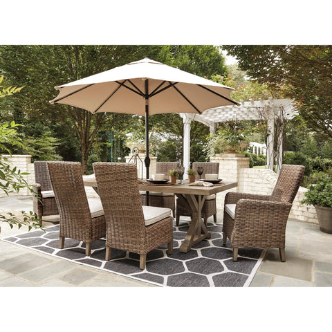  Signature Design by Ashley Beachcroft P791-625 Rectangular Dining Table with Umbrella Option IMAGE 11
