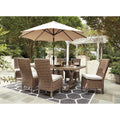  Signature Design by Ashley Beachcroft P791-625 Rectangular Dining Table with Umbrella Option IMAGE 9