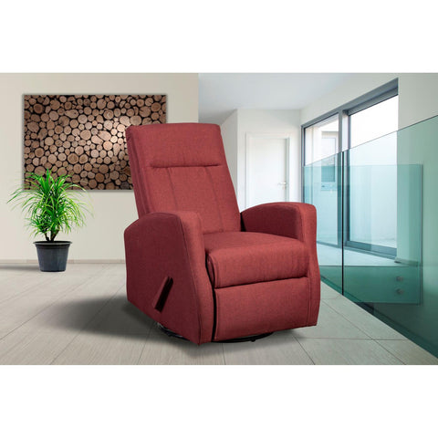  Mazin Furniture Manual Swivel Glider Fabric Recliner 9807RED IMAGE 2