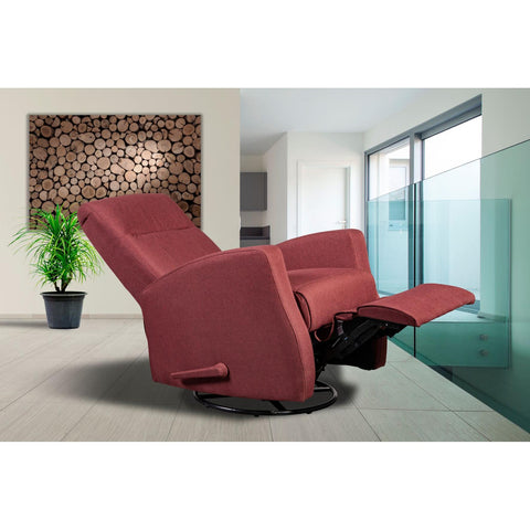  Mazin Furniture Manual Swivel Glider Fabric Recliner 9807RED IMAGE 3