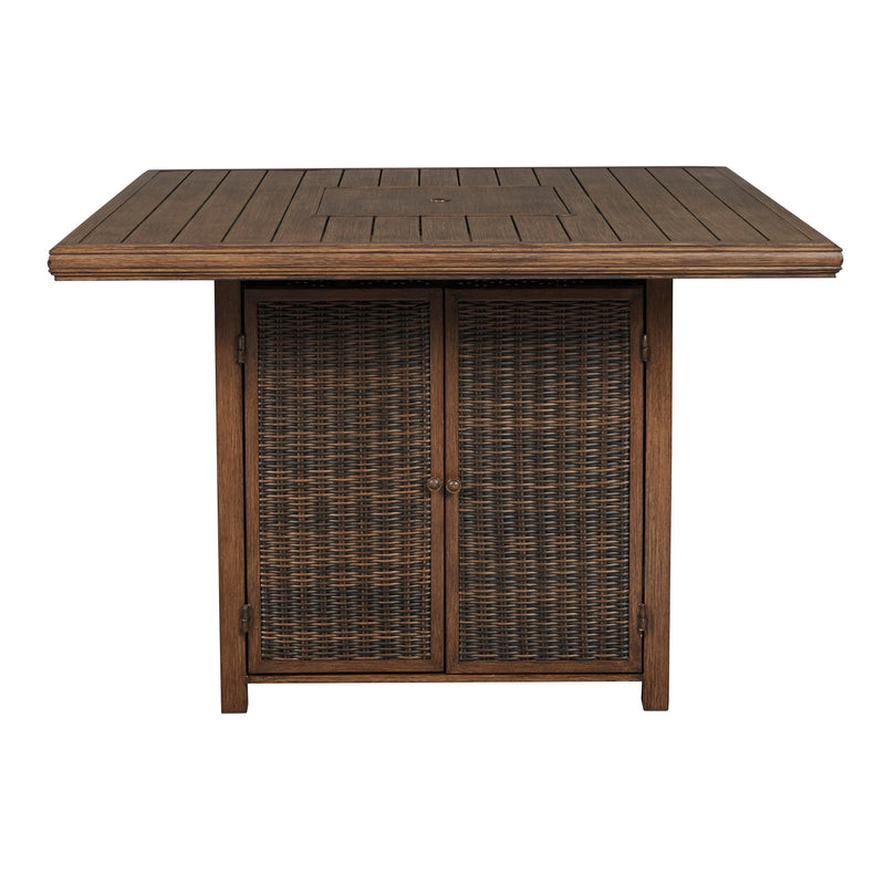 Signature Design by Ashley Paradise Trail P750-665 Square Bar Table with Fire Pit IMAGE 3