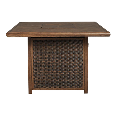  Signature Design by Ashley Paradise Trail P750-665 Square Bar Table with Fire Pit IMAGE 4