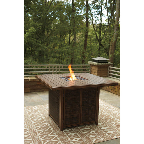  Signature Design by Ashley Paradise Trail P750-665 Square Bar Table with Fire Pit IMAGE 7
