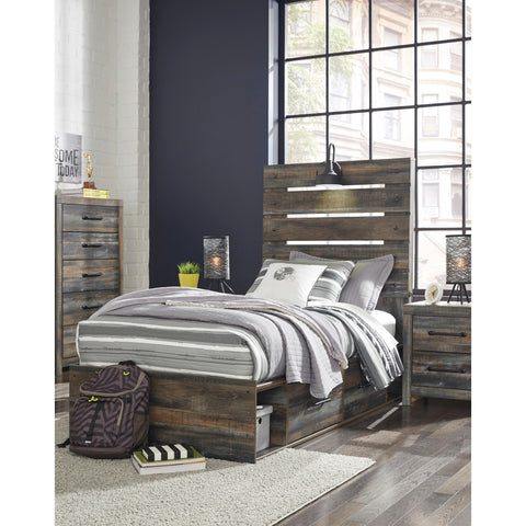  Signature Design by Ashley Drystan B211B11 Twin Panel Bed with 4 Storage Drawers IMAGE 7