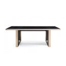 Furniture Line Modern Cartier Dining Table with Glass Top Modern Cartier Dining Table - Black/Rosegold IMAGE 1