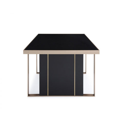  Furniture Line Modern Cartier Dining Table with Glass Top Modern Cartier Dining Table - Black/Rosegold IMAGE 3