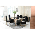 Furniture Line Modern Cartier Dining Table with Glass Top Modern Cartier Dining Table - Black/Rosegold IMAGE 6