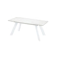  Furniture Line Marbre Blanc Dining Table with Faux Marble Top Marbre Blanc Extendable Dining Table - Ceramic/White IMAGE 1