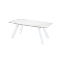 Furniture Line Marbre Blanc Dining Table with Faux Marble Top Marbre Blanc Extendable Dining Table - Ceramic/White IMAGE 1