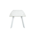  Furniture Line Marbre Blanc Dining Table with Faux Marble Top Marbre Blanc Extendable Dining Table - Ceramic/White IMAGE 2