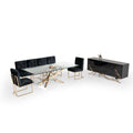  Furniture Line Italia Legend Dining Table with Glass Top and Pedestal Base Italia Legend Dining Table - Glass/Gold IMAGE 10