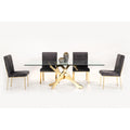  Furniture Line Italia Legend Dining Table with Glass Top and Pedestal Base Italia Legend Dining Table - Glass/Gold IMAGE 12