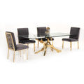  Furniture Line Italia Legend Dining Table with Glass Top and Pedestal Base Italia Legend Dining Table - Glass/Gold IMAGE 13