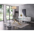  Furniture Line Italia Legend Dining Table with Glass Top and Pedestal Base Italia Legend Dining Table - Glass/Gold IMAGE 14