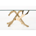  Furniture Line Italia Legend Dining Table with Glass Top and Pedestal Base Italia Legend Dining Table - Glass/Gold IMAGE 5