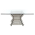  Furniture Line Square Atlantic Sapphire Square Dining Table with Glass Top and Pedestal Base Atlantic Sapphire Square Dining Table - Clear Glass IMAGE 1