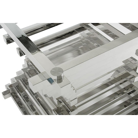  Furniture Line Square Atlantic Sapphire Square Dining Table with Glass Top and Pedestal Base Atlantic Sapphire Square Dining Table - Clear Glass IMAGE 3