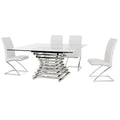  Furniture Line Square Atlantic Sapphire Square Dining Table with Glass Top and Pedestal Base Atlantic Sapphire Square Dining Table - Clear Glass IMAGE 4