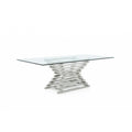  Furniture Line Atlantic Sapphire Rectangle Dining Table with Glass Top and Pedestal Base Atlantic Sapphire Rectangle Dining Table - Clear Glass IMAGE 2