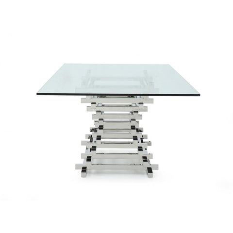  Furniture Line Atlantic Sapphire Rectangle Dining Table with Glass Top and Pedestal Base Atlantic Sapphire Rectangle Dining Table - Clear Glass IMAGE 3