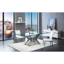 Furniture Line Atlantic Sapphire Rectangle Dining Table with Glass Top and Pedestal Base Atlantic Sapphire Rectangle Dining Table - Clear Glass IMAGE 6