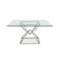  Furniture Line Square American Eagle Dining Table with Glass Top and Pedestal Base American Eagle Dining Table - Clear Glass IMAGE 1