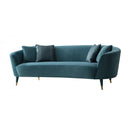 Furniture Line French Aqua Stationary Fabric Sofa French Aqua Sofa - Blue IMAGE 1