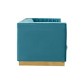  Furniture Line German Cut Stationary Fabric Sofa German Cut Sofa - Blue IMAGE 3