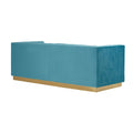  Furniture Line German Cut Stationary Fabric Sofa German Cut Sofa - Blue IMAGE 4