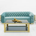  Furniture Line The German Cut Stationary Fabric Sofa Amsterdam Vivid Blue Sofa - Blue IMAGE 1